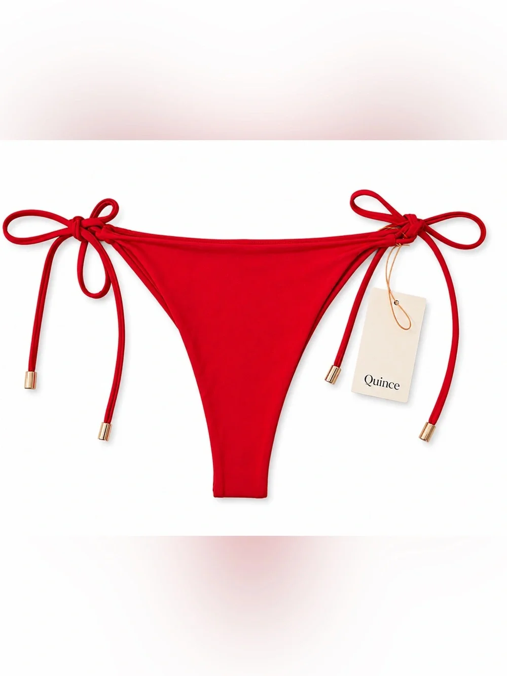 Quince Adjustable Side-Tie Bikini Bottom Cherry Red Size S NW